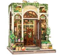 Cutefun Kit per angolo libro, kit fai da te in miniatura per adulti, puzzle 3D in legno con LED (Green Life Bookshop)