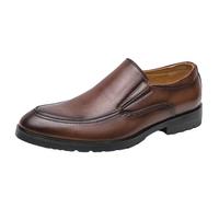CUTEHEELS Scarpe da uomo con larghezza in pizzo - Business Slip-on senza lacci, marrone, 39 EU