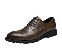 CUTEHEELS Scarpe stringate da uomo con punta in pizzo, leggere, per lavoro, casual e tempo libero, suola resistente, colore nero, marrone, 39 EU