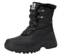 CUTEHEELS Stivali invernali da donna impermeabili | Stivali da neve con fodera in soffice gomma e suola antiscivolo in TPR per città e passeggiate nella neve, Nero , 41 EU