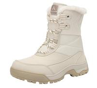 CUTEHEELS Stivali invernali da donna impermeabili | Stivali da neve con fodera in soffice gomma e suola antiscivolo in TPR per città e passeggiate nella neve, beige., 36 EU