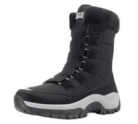 CUTEHEELS Stivali invernali da donna, in diverse misure, con fodera in soffice e suola antiscivolo, per sentieri bagnati, Nero , 41 EU