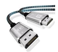 Cuteluding Cavo Displayport HDMI, 4K DisplayPort a HDMI cavo 2M DP unidirezionale a hdm i,DisplayPort hdmi intrecciato in nylon compatibile con laptop,desktop,PC,Dell,HDTV,proiettore AMD NVIDIA