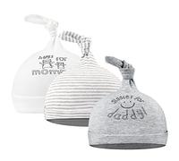 CuteOn 3 Pacchetti Bambino Beanie Nodo Cappello Neonato Ragazzi Ragazze Cotone Regolabile Berretto per Bambino 0-6 Mesi
