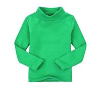 CuteOn Bambini Kids Alto Collo Manica Lunga Cotone T-Shirt Top Camicia di T Forest Green 4 Anni