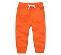 CuteOn Unisex Bambini Elastico in Vita Cotone Caldo Pantaloni Pants per Bambini Bottoms Orange 4Anni