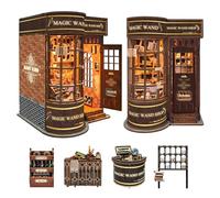 CUTEROOM Book Nook Kit per adulti, puzzle in legno 3D, fai da te in miniatura, con illuminazione a LED, piccolo kit per la casa come scaffale