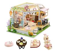 CUTEROOM Kit fai da te in miniatura, casa per gatti, piccola casa delle bambole in legno, mini kit fai da te creativo per decorazione natalizia per familiari e amici