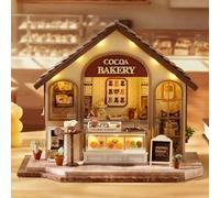 CUTEROOM Kit per casa in miniatura per adulti, mini kit di mobili in legno per casa delle bambole, kit fai da te per creare una piccola casa creativa per la decorazione - Panetteria piacevole