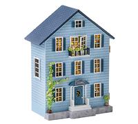 CUTEROOM Miniatura casa delle Bambole con mobili,Fai da Te in Miniatura Casa delle Bambole Kit,Mini 3D Casa in Legno con Luci A LED - Regalo di Compleanno di Natale (Molan House)