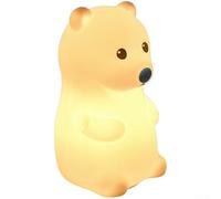 CuteSilic1AnimalNightLightTap&ClapActivatedLEDLampwith7ColorChangingModes3000KWarmLight1200mAhBatteriaforKidsBedroomNursery (giallo) (A)