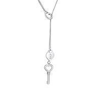 Cutesmile Collana con ciondolo a chiave in argento Sterling 925 con cuore di amore