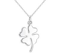 Cutesmile Collana con ciondolo a forma di quadrifoglio, in argento Sterling 925, 45,7 cm