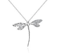 Cutesmile Collana da donna con ciondolo a forma di libellula portafortuna in argento Sterling 925