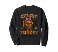 Cutest Turkey at The Table Leopard Bow Thanksgiving for Kids Felpa