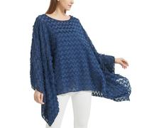 CuteSwan Camicetta da donna in chiffon Lagenlook con maniche a pipistrello casual sciolto caftano tunica top camicetta, #Nappa ondulata-blu navy, Un formato più