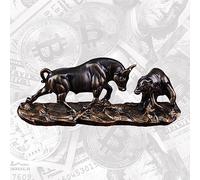 Cutfouwe Statua di Bulle e Orso in resina Wall Street Bull Bear per scrivanie, scaffali o vetrine. Le statuette con toro e orso sono un'ottima idea regalo in ufficio