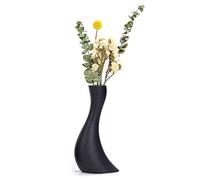 Cutfouwe Vaso in ceramica nero, alto 26 cm, opaco, moderno vaso decorativo per erba della pampa, minimalista, creativo, astratto, collo sottile, fatto a mano, per decorazione da tavolo, ufficio, L