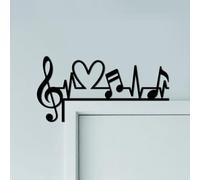 CUTHOLLOW Decorazione artistica da parete a forma di nota musicale, 30 x 15 cm, in metallo, unica da appendere sopra la cornice della porta, per casa, soggiorno, porta d'ingresso, corridoio, camera da