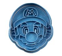 Cuticuter Bros - Tagliapasta per biscotti, motivo Mario Cara, blu, 8 x 7 x 1,5 cm