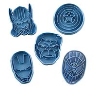 Cuticuter (Pack Supereroi della Marvel - Formina per Biscotti, Blu, 16 x 14 x 1,5 cm, 5 Pezzi