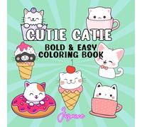 Cutie Catie Bold and Easy Mini Coloring Book for Travel (6" x 6"): Stress Relief for adults, teens and kids