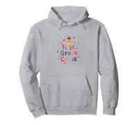 Cutie di Prima elementare: Celebrazione giocosa per Principianti della Scuola Felpa con Cappuccio, Unisex per Adulti, Grigio Melange, S