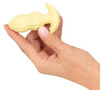 Cuties Mini - plug anale vibrante con texture (giallo)