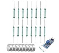 Cutiolly Interruttore Reed in Vetro,16pcs Contatto Reed,Magnetico Reed Interruttore,Interruttore a Induzione Magnetica,Normalmente Aperto Interruttore di Induzione,con 8pcs Magnetici