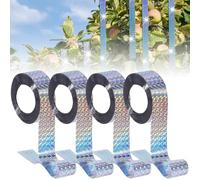 Cutiolly Nastro Repellente Antiuccelli Riflettente,Nastro Repellente Antiuccelli,Nastro Spaventa Uccelli,Nastro Antiuccelli, Doppio Lato Uccello Repellente Nastro,per Casa Giardino e Fattoria (4pcs)