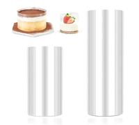 Cutiolly Torta Collare 20cm,Rotolo Acetato Trasparente,Colletto per Torta Mousse,Rotolo Nastro Acetato per Dolci Trasparente,für Torte Schokolade Mousse Kuchen Dessertringe (2 Roll(10cmx 5m+15cmx 5m))
