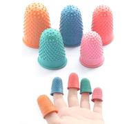 CutitiUU 5 ditali in gomma per proteggere le punte delle dita, 5 colori, protezioni per pollice in gomma, per lavori di carta, taglio ricamo, denaro, ad alta temperatura, protezione anti-impronte