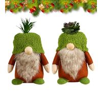 CutitiUU Set di 2 Gnomo di Natale Decorazioni Natalizie,Natalizie Gnomo Decorazioni,Pupazzo di Babbo Natale Rudolph,Folletto Verde Senza Volto,Decorazione Natalizia per Elfo