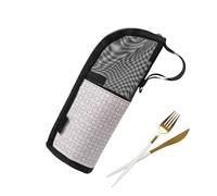 Cutlery Pouch Camping, Flatware Travel Organizer, 9.84x3.94inn Reusable Utensil Case, Waterproof authentic Material, Lightweight Compact Design for Outdoor, Camping, Hiking