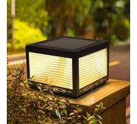 CUTPOIY Cappucci solari per esterni impermeabili esterni neri ad energia solare per recinzioni e paletti, lampade per esterni a colonna, per patio G, 20 cm