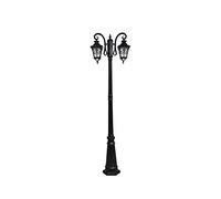CUTPOIY E27 Lanterna da giardino stile vintage moderno cinese lanterna in vetro europeo, colonna, paletto stradale, villa, terrazza, autostrada, parco, decorazione, lampada da terra, nero