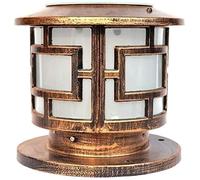 CUTPOIY IP55 Luci solari paesaggistiche da cortile impermeabili in stile europeo Lampada da esterno in alluminio a colonna da giardino Pilastro per cortile Terrazza Lanterna da strada Altezza-26 cm