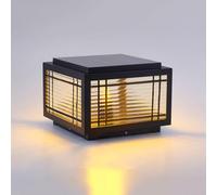 CUTPOIY Lampade a energia solare moderna per recinzione, luce a energia solare, superficie piatta, cappucci per colonna, luci esterne, impermeabile, palazzo, paesaggio, pilastro, lam, 25 cm