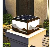 CUTPOIY Lampade a energia solare per esterni, colore nero, a energia solare, moderna lampada a colonna per recinzione, con telecomando, luci impermeabili per paesaggio, 60 cm