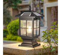 CUTPOIY Lampade solari per esterni Lampade Postali Esterne Impermeabile Lampada con Montaggio Molo Palo Esterno Lanterna Cancello Portico/Pietra Pilastro Luci Alloggiamento In Alluminio Tappi Colonna