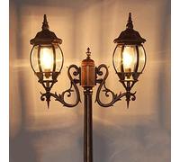 CUTPOIY Lanterna di vetro europea popolare alla moda per prato giardino colonna lampione E27 palo alto decorazione paesaggio villa lampada da terra impermeabile IP55 patio balcone parco pillola