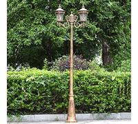 CUTPOIY Lanterna minimalista in vetro a 2 luci paesaggio lampione impermeabile cortile alto lampada da esterno villa giardino comunità palo europeo lampada a colonna