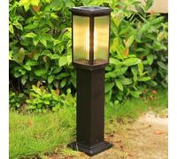 CUTPOIY Percorso di luce solare per esterni lanterna a palo impermeabile in vetro a strisce in alluminio luci da giardino solari moderne per cortile, vialetto, marciapiede