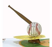 CUTPOPUP Base Ball Birthday Pop Up Card, 3D Popup Greeting Cards, 3D Birthday Card With Blank Note, Handmade 3D Popup Birthday Card Men Brother Husband Him Son IT