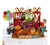 CUTPOPUP Biglietto Auguri Compleanno, Biglietto Festa Della Mamma, Biglietti Auguri Bambini, Moglie, Mamma, Mamma, Lei, Figlia, Nipote, Nonna, Tata (HBPD with Animals) US8-BD135IT