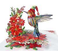 CUTPOPUP Colibrì - 3D Biglietti Natale 2024, Biglietti Auguri Natale, Biglietti Auguri Natalizi, Biglietto Natale, Christmas Cards, Xmas Cards (Hummingbird Xmas24) US8-CN302IT