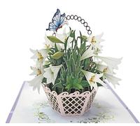 CUTPOPUP Con la più profonda simpatia Card Biglietto pop-up con giglio bianco, perdita di una persona cara, animale domestico, mamma, papà, bambino, pensando a te US8-FL114.1IT