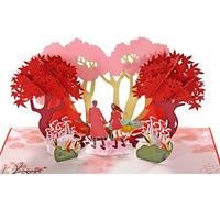 CUTPOPUP Couple in Forest, Valentine Cards Pop Up, Romantic Love Cards for Valentines Day, Wedding Anniversary Card, 3D Birthday Happy Valentines Greeting Cards, Birthday, Couple in Autumn Forest IT