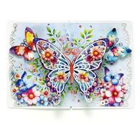 CUTPOPUP Farfalle Biglietto Festa della Mamma, Biglietto Auguri Compleanno, Biglietto Pop up festa Mamma, Biglietti Auguri Compleanno (Butterflies) US8-FL183IT