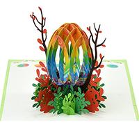 CUTPOPUP Happy Easter with egg - 3D Card, Easter Card, Easter Greeting Card, 3D Easter Cards, Religious Easter Cards, Easter Bunny Card, 3-D Easter Cards, Pop Up Greeting Cards IT